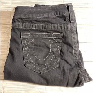 True Religion Women's Skinny Jeans‎ Black Embellished Logo Size 29 USA Made